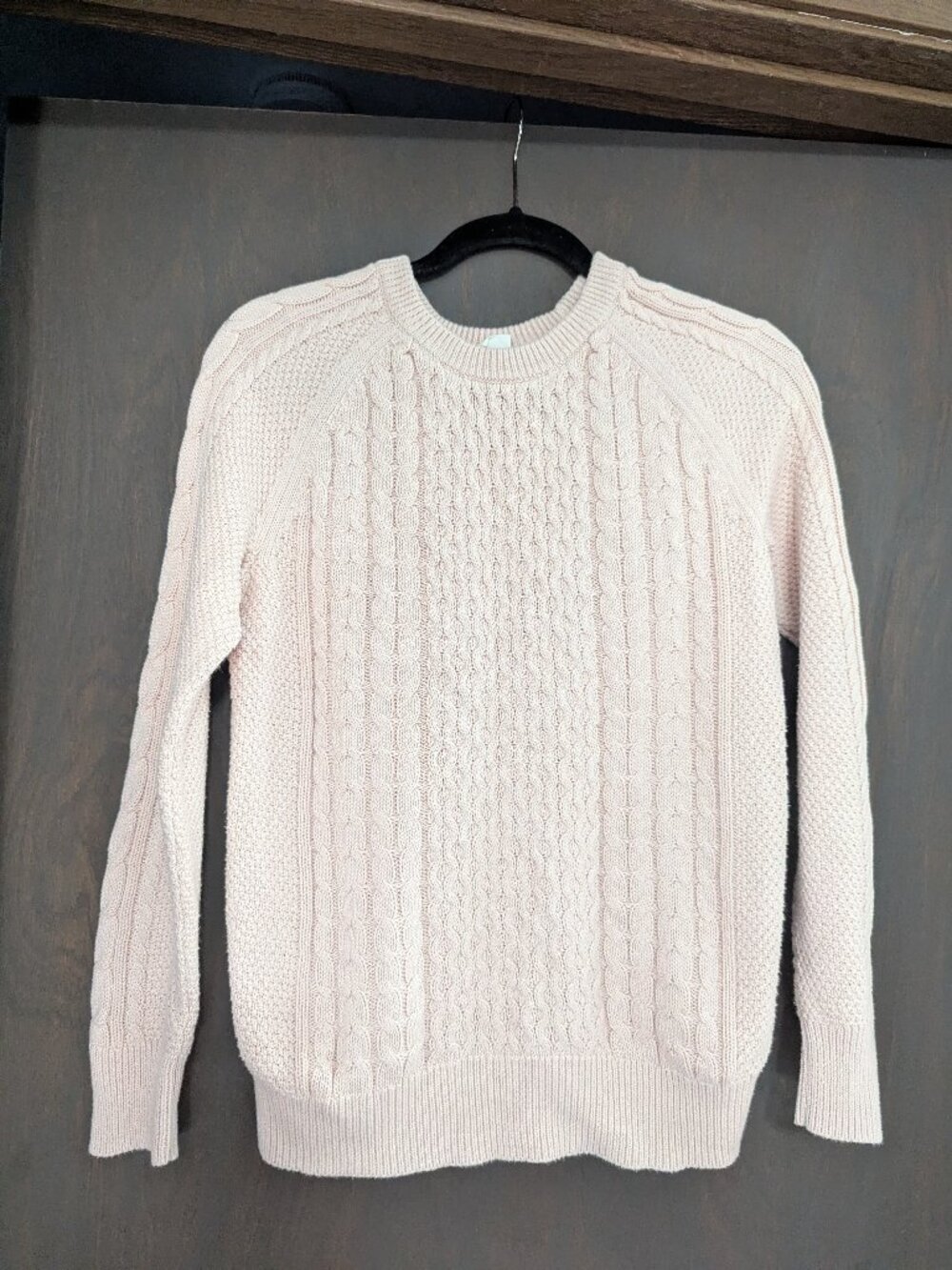 GAP Light Pink Cable Knit Crewneck Sweater Size XS